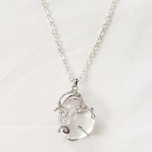 Clear Stone Silver Metal Pendant